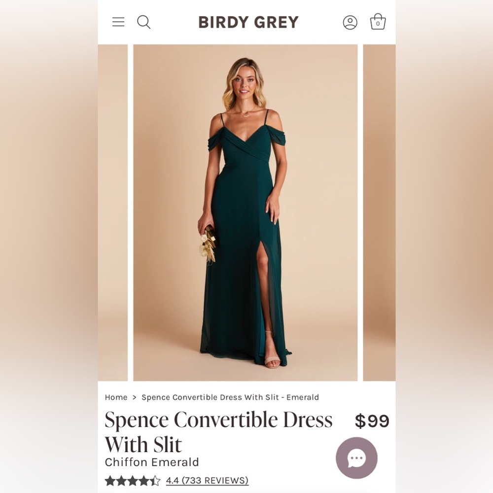 Chiffon Emerald Bridesmaid Dress